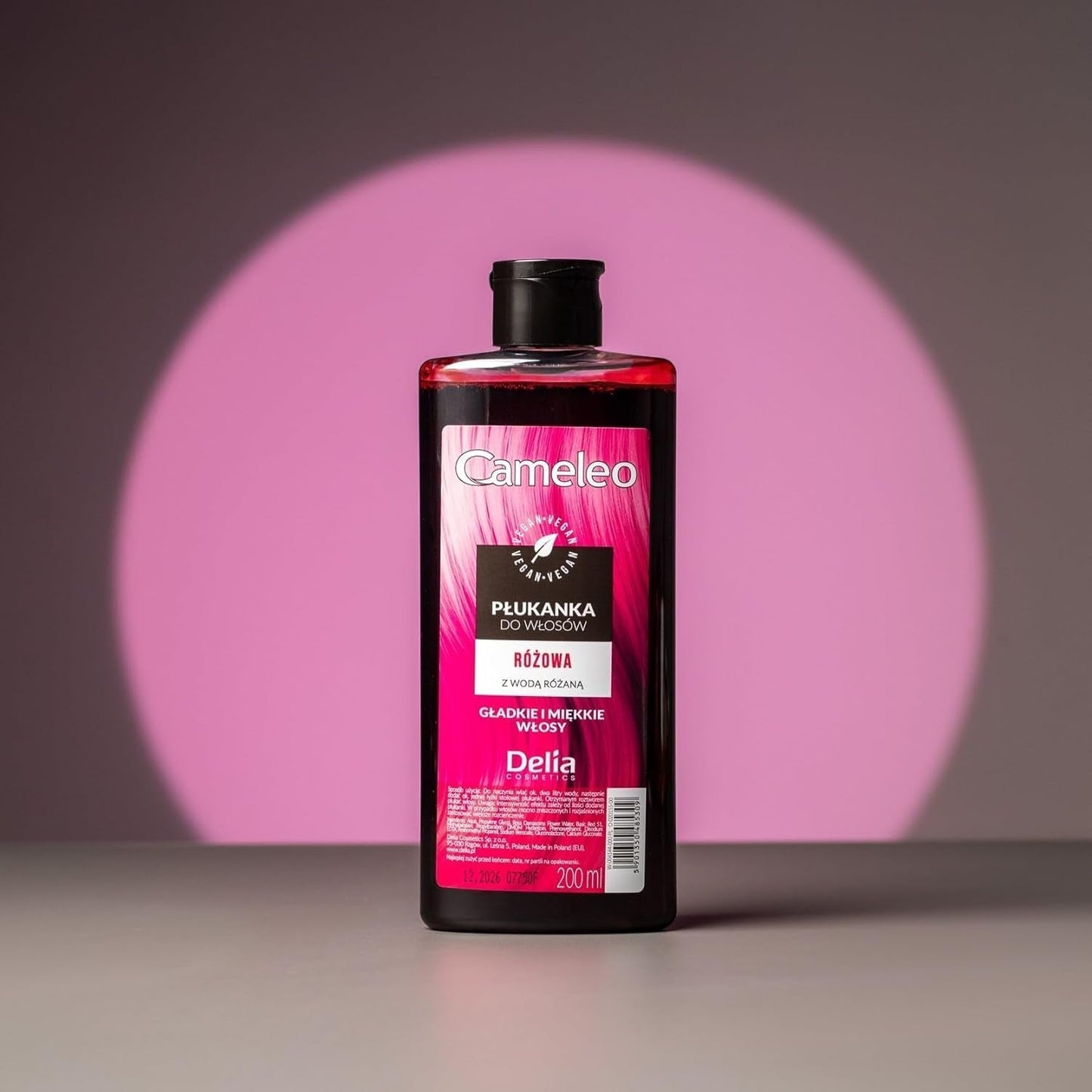 Cameleo - Tónico para el cabello rosa agua de rosas sin tinte amarillo Color de cabello semipermanente - Para cabello rubio y gris - Color y cuidado - Sin parabenos | 200 ml tinte para el cabello Naty Shop