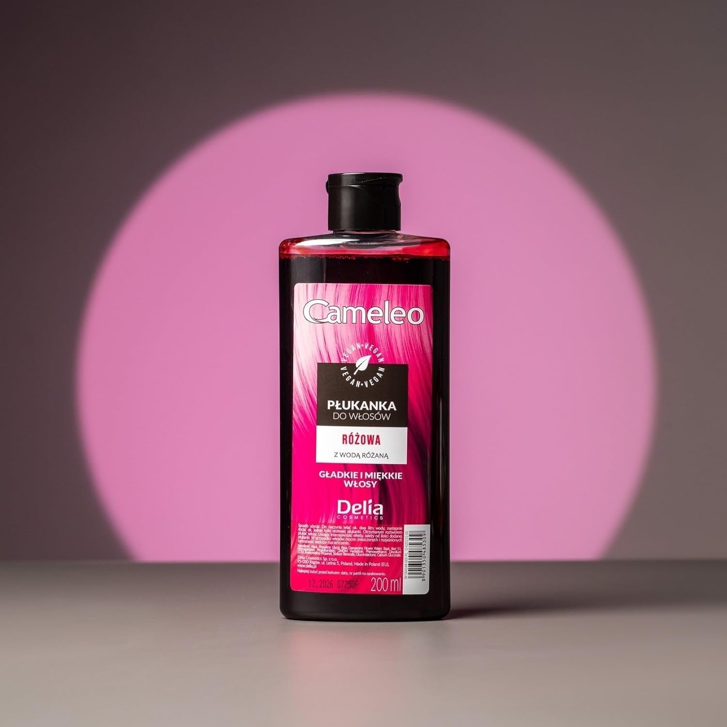 Cameleo - Tónico para el cabello rosa agua de rosas sin tinte amarillo Color de cabello semipermanente - Para cabello rubio y gris - Color y cuidado - Sin parabenos | 200 ml tinte para el cabello Naty Shop