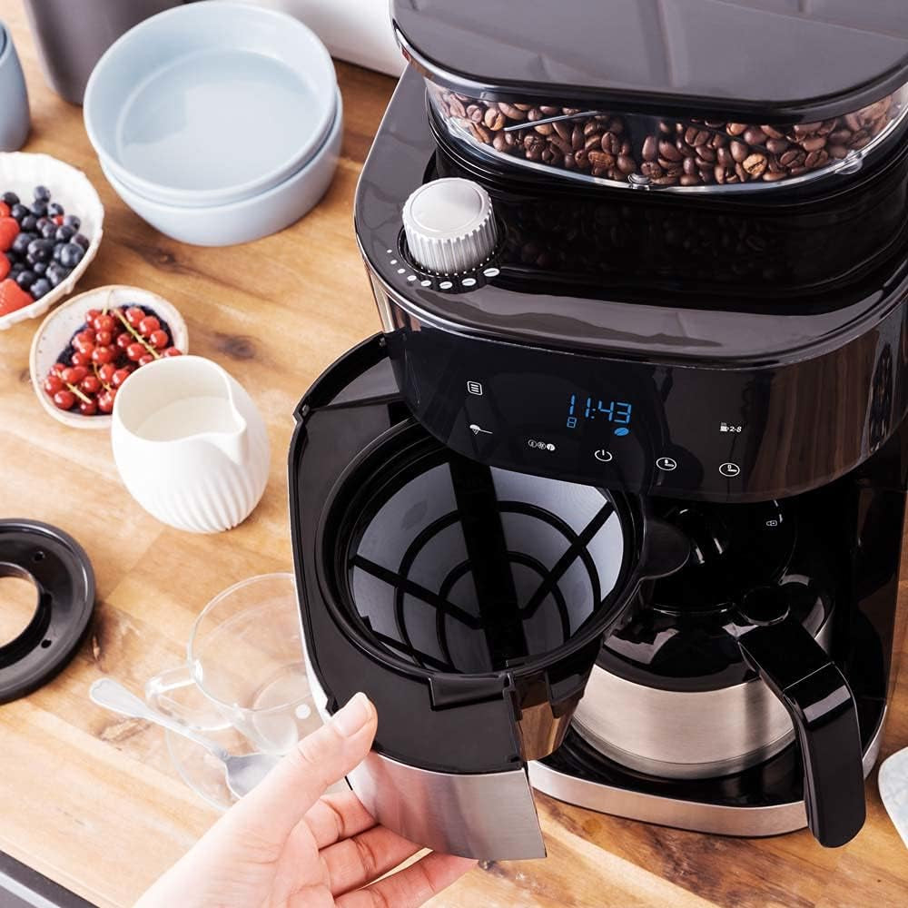 GASTROBACK Cafetera espresso térmica Grind & Brew Pro, plateada, negra