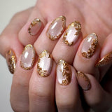 Moonglow Uñas Postizas Magnéticas Cortas, Rosa Almendra Rojo Degradado Brillo Ojo de Gato con Pegamento, Rosa Rojo Ombre Brillo Fototerapia Uñas Artificiales para Mujeres y Niñas