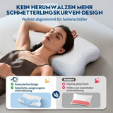 Cloudétoile Almohada cervical Almohada viscoelástica - Almohada ortopédica ergonómica 2 en 1 Almohada viscoelástica para dormir de lado Almohada de apoyo para el cuello Almohada viscoelástica ajustable en altura Blanco 64X38X12cm Almohadas ortopédicas cervicales Naty Shop