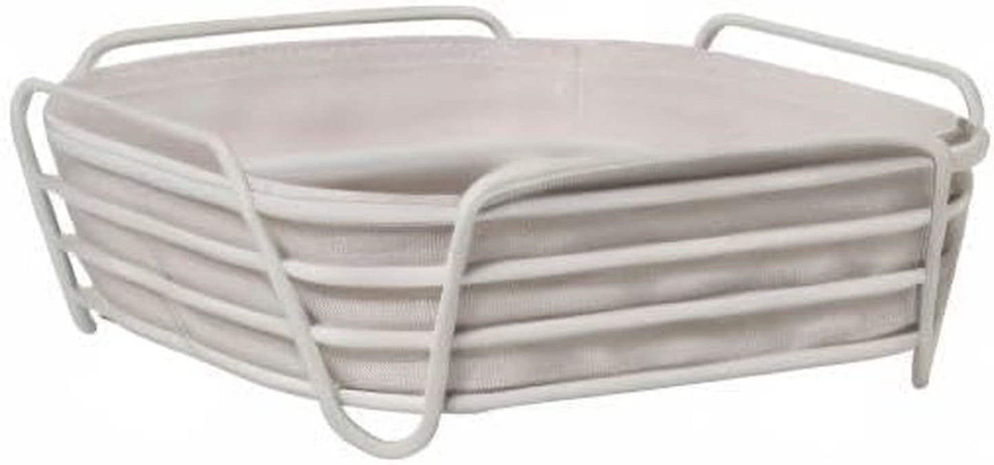 Blomus -DELARA- panera talla L, cuadrada, bolsa de tela extraíble, diseño elegante, 26 x 26 cm, color Rayo de luna (64075) Cajas para guardar alimentos Naty Shop