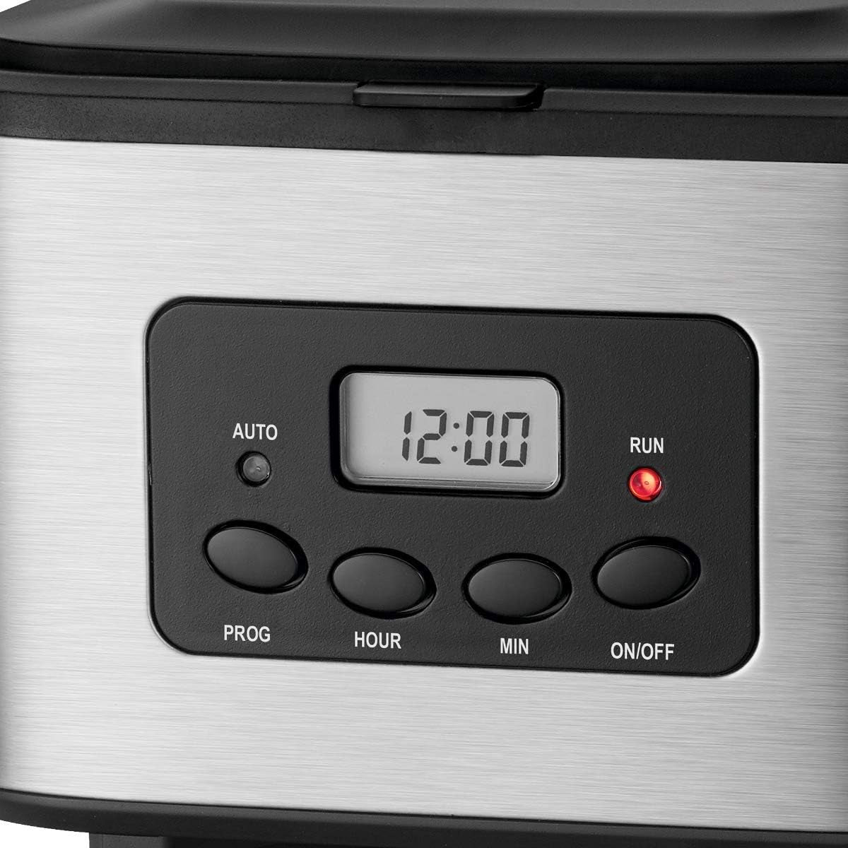 Cafetera Clatronic® con temporizador, jarra de 1,5 litros para 12-14 tazas de café, temporizador LCD 24h, función mantener caliente, antigoteo, filtro extraíble, display e indicadores luminosos, 900W - KA 3642