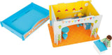Small Foot 10852 Casa de Juegos Restaurante Fabricada en madera, Con 2 figuras de muñecos, accesorios y techo desmontable, A partir de 3 años Naty Shop Casas de muñecas