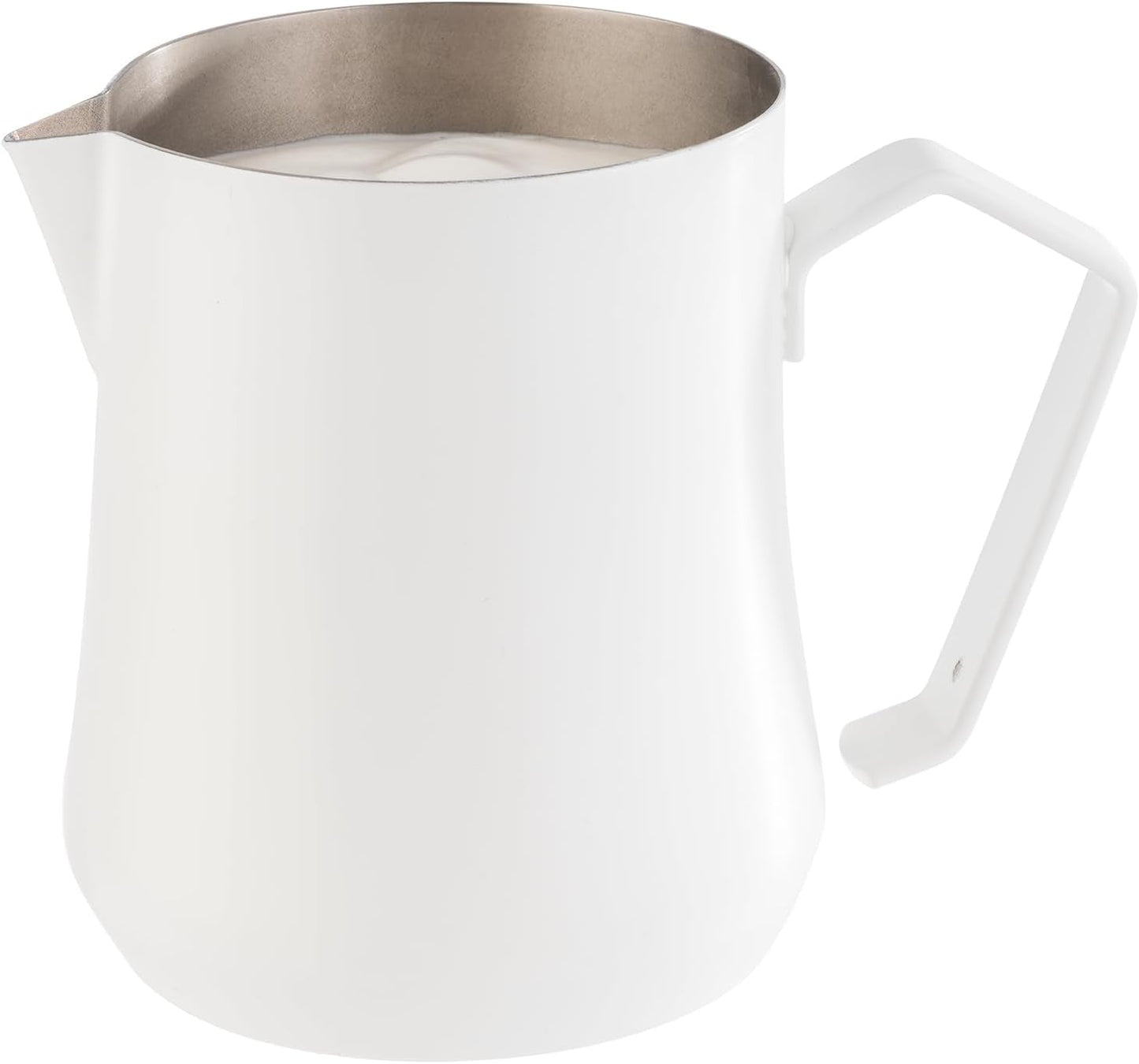 APS 10361 Taza de leche universal, acero inoxidable, lacado electrostáticamente en blanco, 0,5 litros