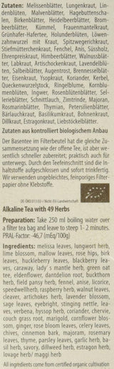 Té básico Droste-Laux con 49 hierbas, 25 piezas (té de hierbas, bolsas filtrantes, té en ayunas o dietético) 120501