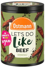 Ostmann Gewürze - Hagamos como la carne de vacuno | Rindfleisch-Geschmack para ungewürzte Fleischersatzprodukte | Gewürzsalz für Seitan, Tofu y vegetarian und vegane Gerichte | 90 g en barra de reciclaje Metalldose