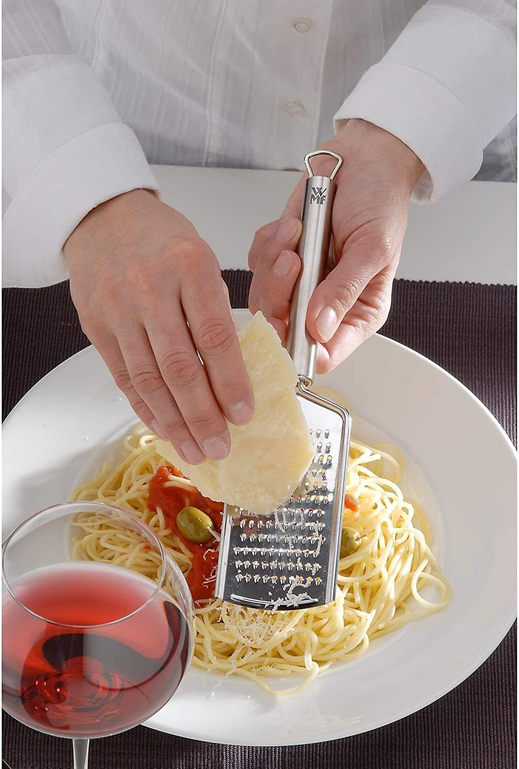 Rallador de queso WMF Profi plus acero inoxidable 25 cm, superficie de viruta fina Pelador Naty Shop