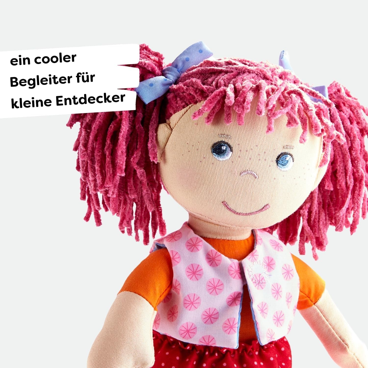 Muñeca HABA Lily Lou - Muñeca de tela suave a partir de 18 meses - 30 cm con ropa y pelo - Compañera de juegos ideal para niños pequeños - 1302842001