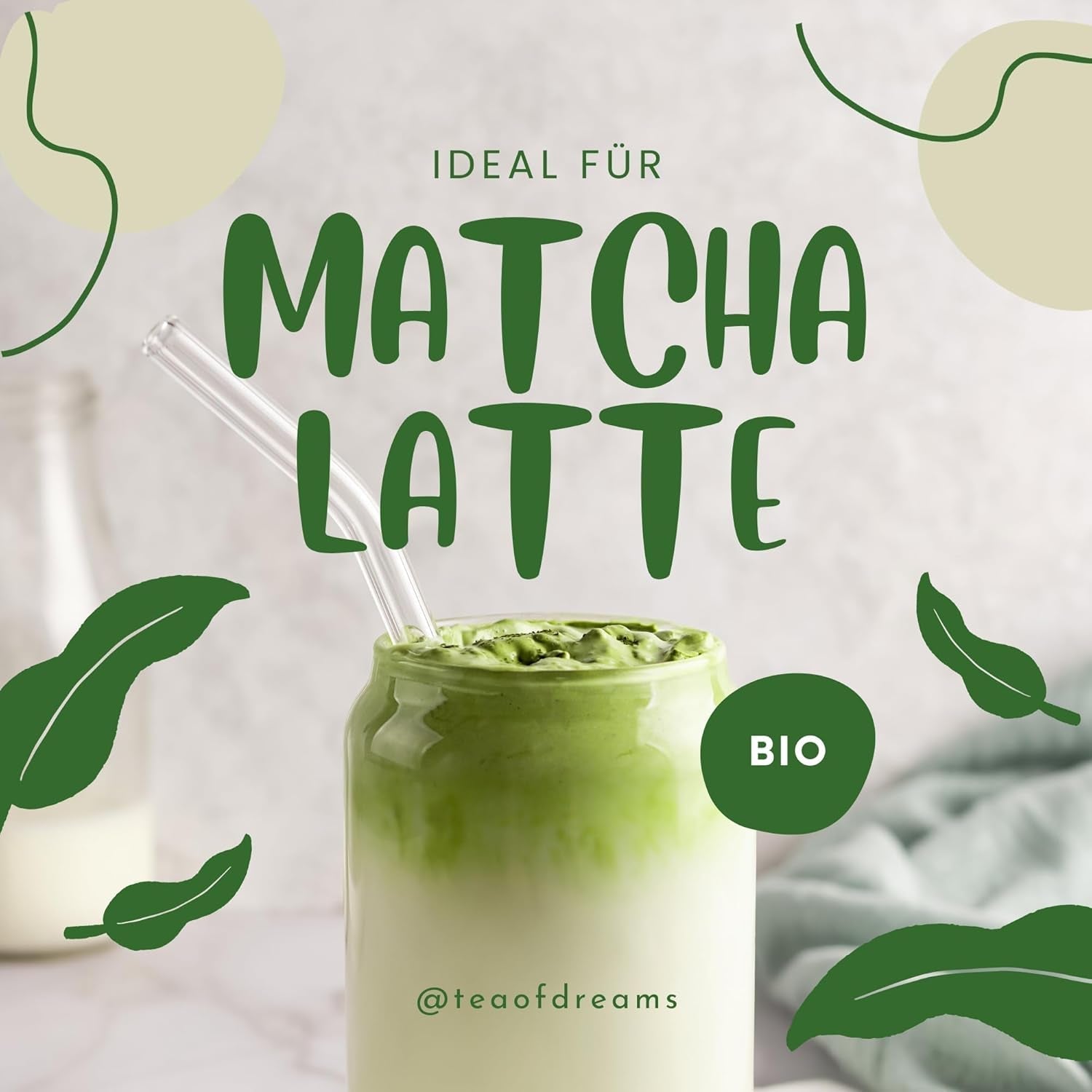 Matcha en Polvo Orgánico para Té y Matcha Latte - Calidad Ceremonial Premium de Japón - Té Verde Kissui Original - 30g