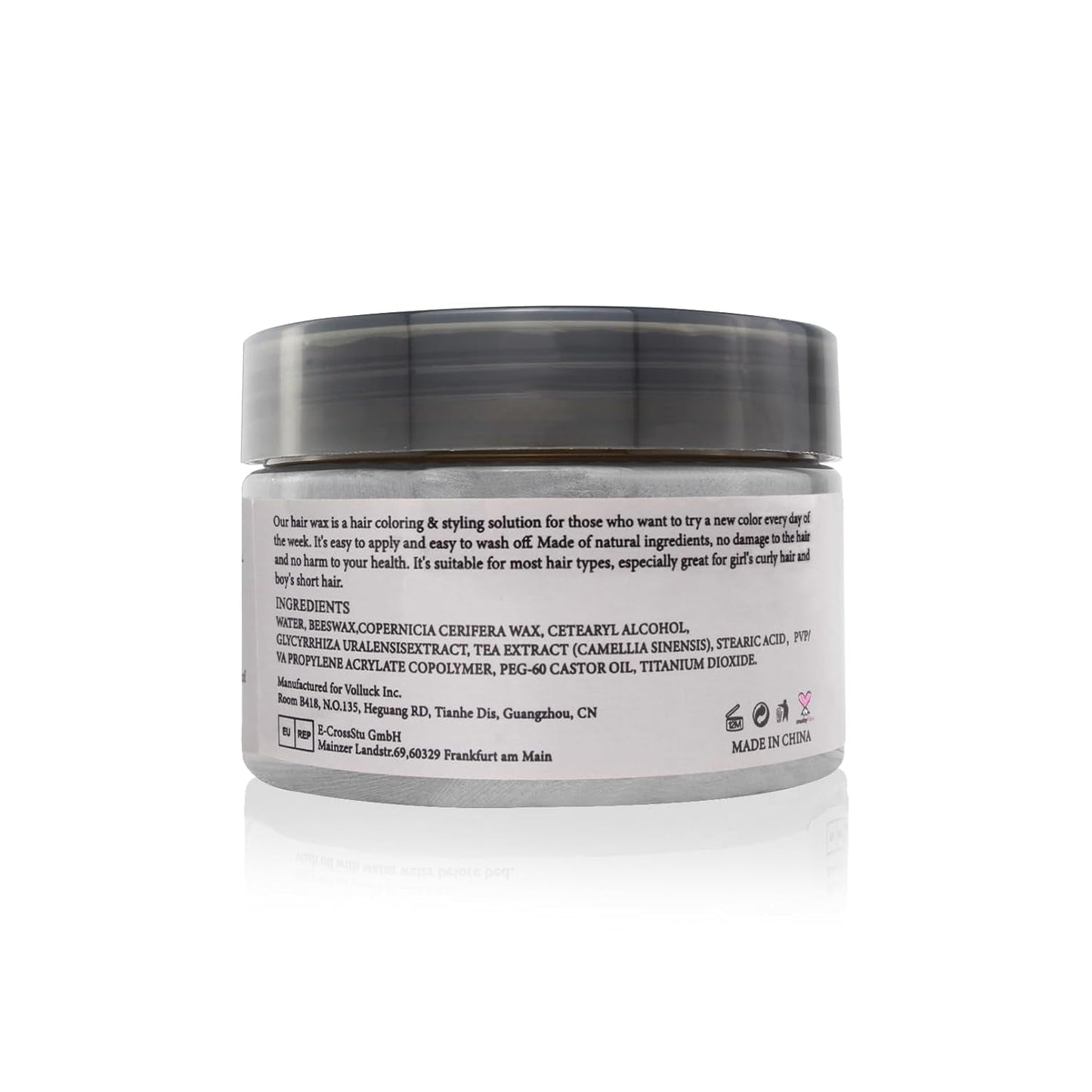 Color de cabello temporal, tono de cabello para peinar para hombres y mujeres, pomada natural para el cabello, cera para teñir el cabello para fiestas, cosplay y Halloween, 4.23 oz (gris plateado) Naty Shop Hair Dye