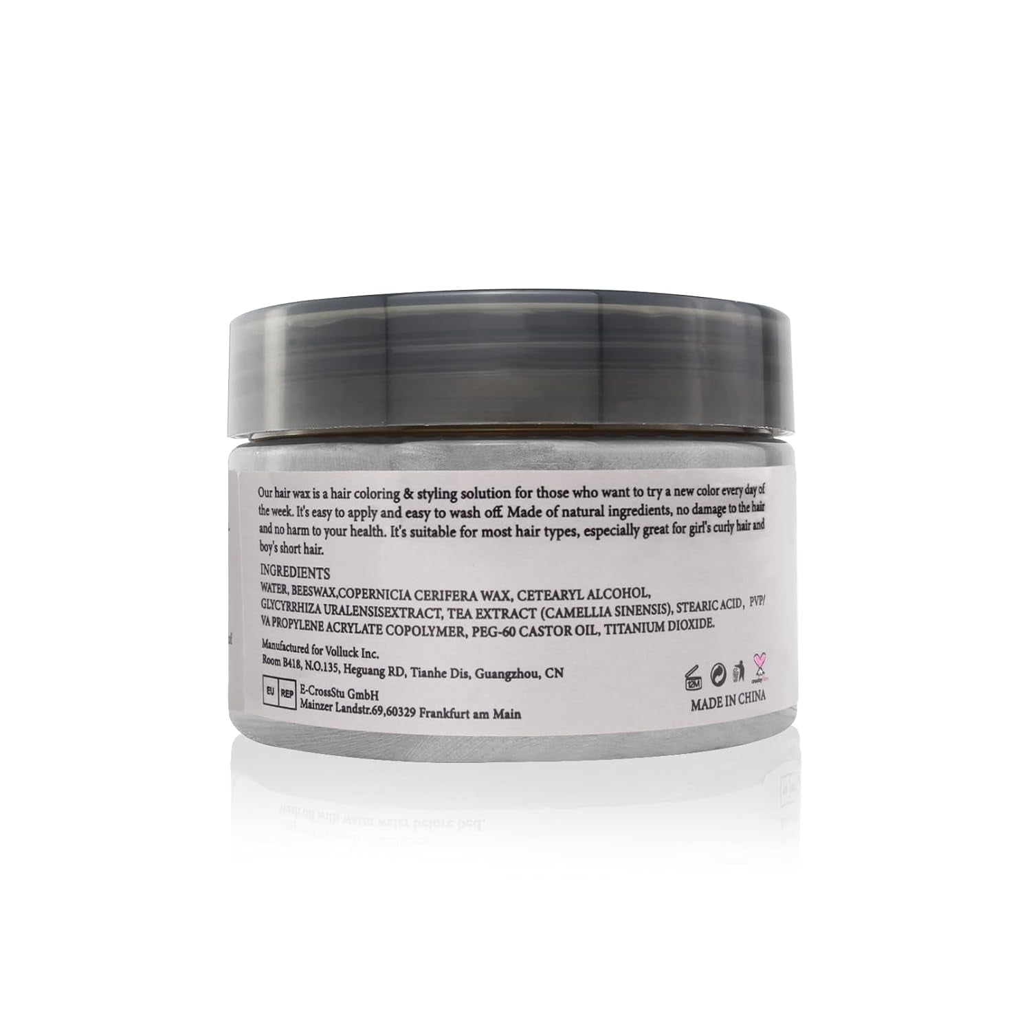 Color de cabello temporal, tono de cabello para peinar para hombres y mujeres, pomada natural para el cabello, cera para teñir el cabello para fiestas, cosplay y Halloween, 4.23 oz (gris plateado) Naty Shop Hair Dye