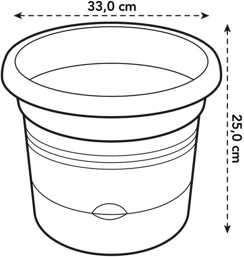 elho Green Basics Tomato pots 33 - Macetas para cultivo y cosecha en exterior - Ø 33,5 x Alt. 26,0 cm - Negro/Negro vivo