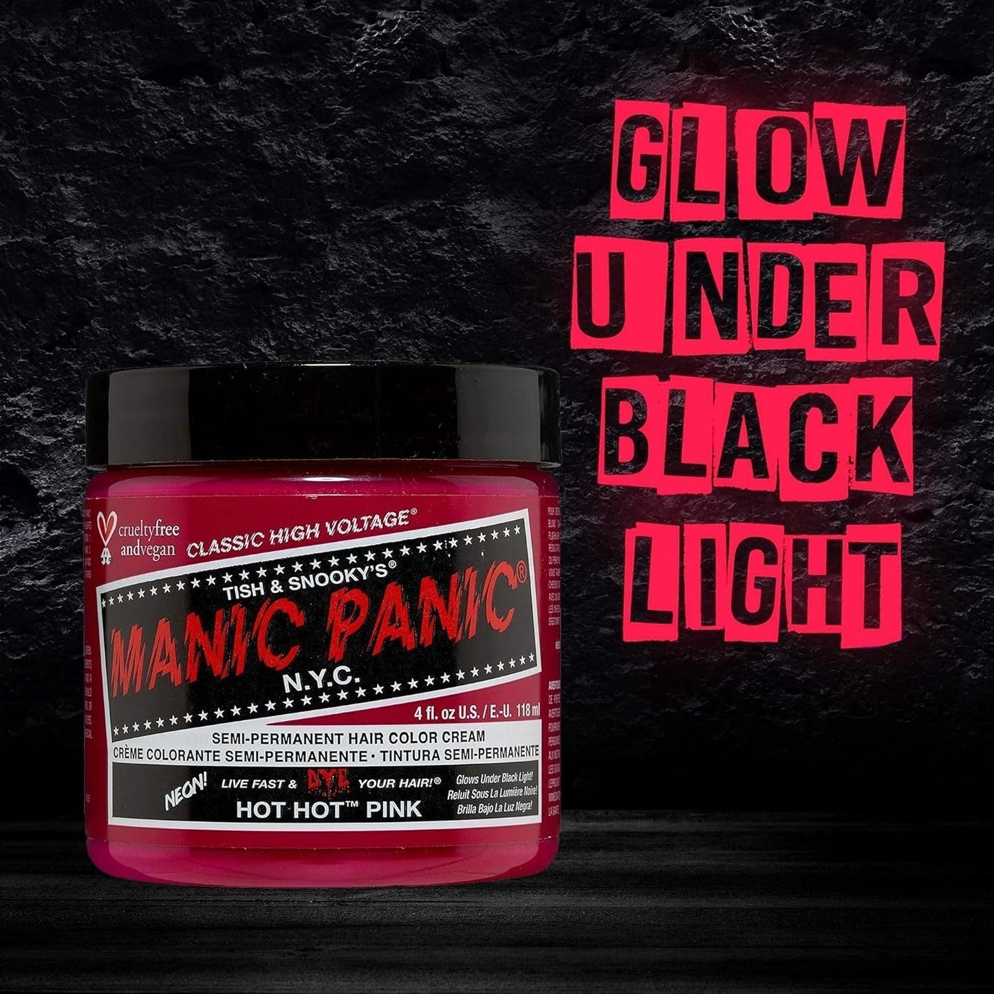 Manic Panic Hot Hot Pink Crema Clásica Vegano Cruelty Free Tinte Capilar Semi Permanente 118ml Naty Shop Tinte Capilar