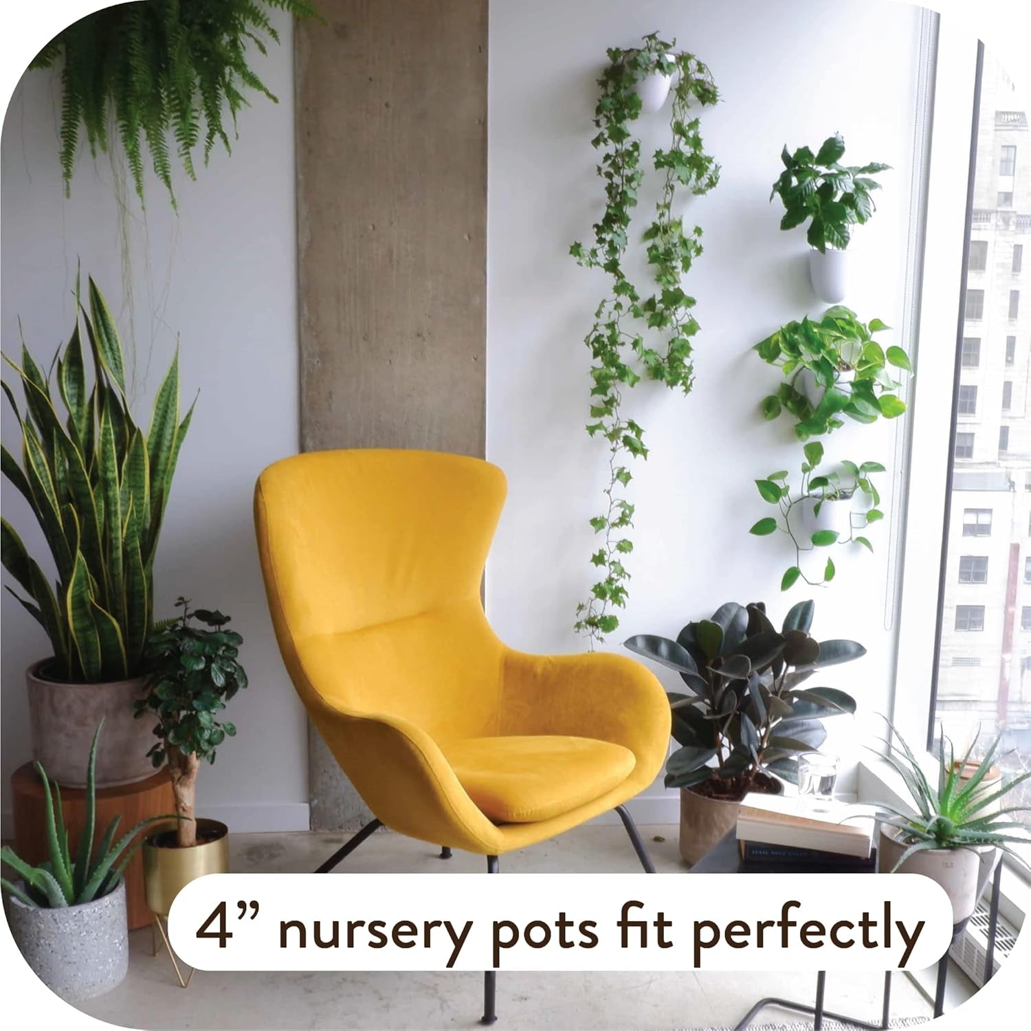Macetas de pared con riego automático Virgo (juego de 6) - Fáciles de regar e instalar - Livianas - Crea tu propio jardín vertical - Macetas de pared para plantas de interior