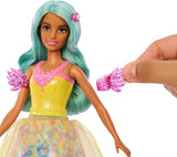 Barbie Hidden Magic - Muñeca Teresa con disfraz de hada, pelo ondulado y peine para peinarse divertida, a partir de 3 años, HLC36