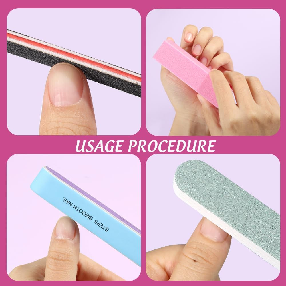 FANDAMEI 20 Stücke Buffer Für Nagel, Nagelfilen Für Gelnägel, Profi Nagelfeile 100/180, Polierfeile Fingernägel, Filen Für Gelnägel, Set de manicura y pedicura