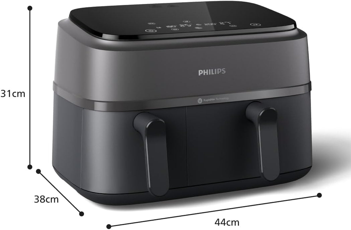 Philips Airfryer Dual Basket Serie 3000 con set de desayuno, 9 litros, 2 cajones Electrodomésticos Naty Shop