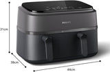 Philips Airfryer Dual Basket Serie 3000 con set de desayuno, 9 litros, 2 cajones Electrodomésticos Naty Shop
