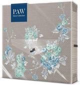 PAW - Servilletas de 3 capas (33 x 33 cm) I 20 piezas I Perfectas para cumpleaños, fiestas, bodas, comuniones y días festivos I Servilletas de papel de colores - Flores elegantes I Color: Jardín tranquilo
