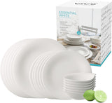 vivo - Grupo Villeroy & Boch – Vajilla Essential Blanco 18 tlg. Weiß, Spülmaschinenfest, Mikrowellensicher, Geschirr Set für 6 Personen, Müslischalen, Speiseteller, Dessertteller, Premium Porzellan
