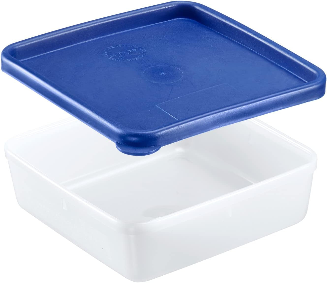 Westmark 4 recipientes para conservar alimentos y congelar, incluida tapa, capacidad: 0,25 l cada uno, apilables, plástico, Trio, color: transparente/azul, 25042270 Cajas para almacenar alimentos Naty Shop