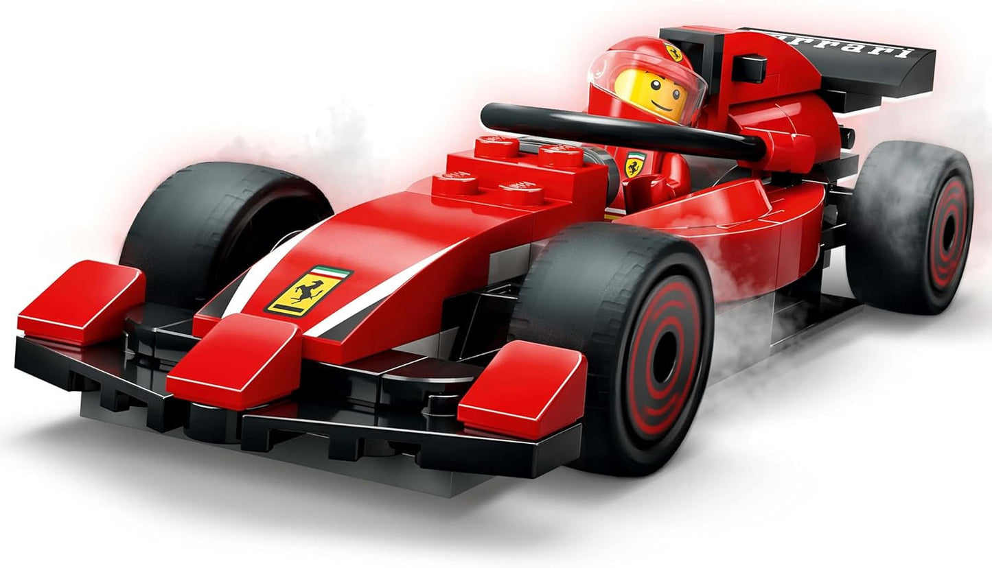 LEGO City Parada en boxes de F1 con equipo y Ferrari Speedster - Set de parada en boxes de Fórmula 1 con 1 piloto de carreras y 4 minifiguras mecánicas - Coche de carreras de juguete para niños y niñas mayores de 6 años - 60443 Juegos de construcción Beuche den LEGO-Store