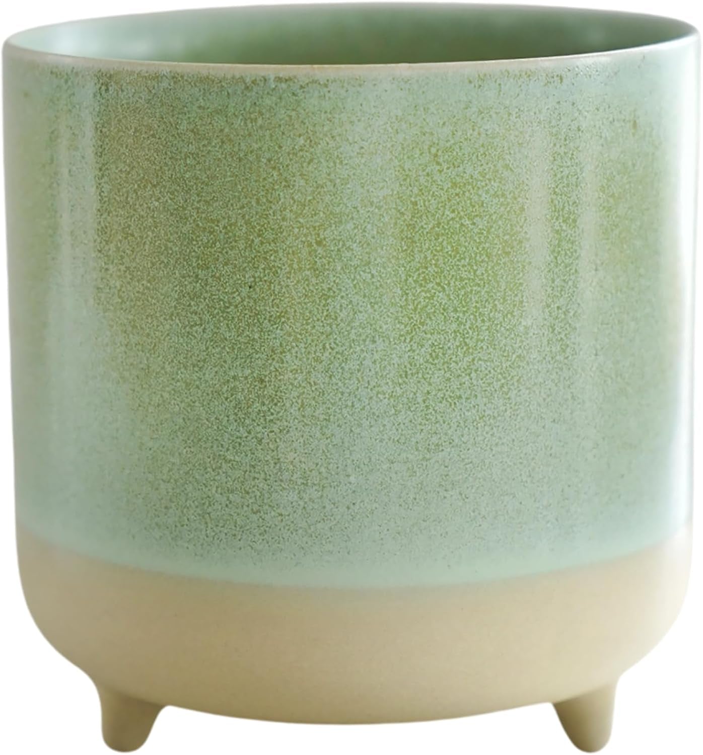 Maceta, cerámica, verde menta, mate, reactiva, Al 8,5 cm x P 8 cm