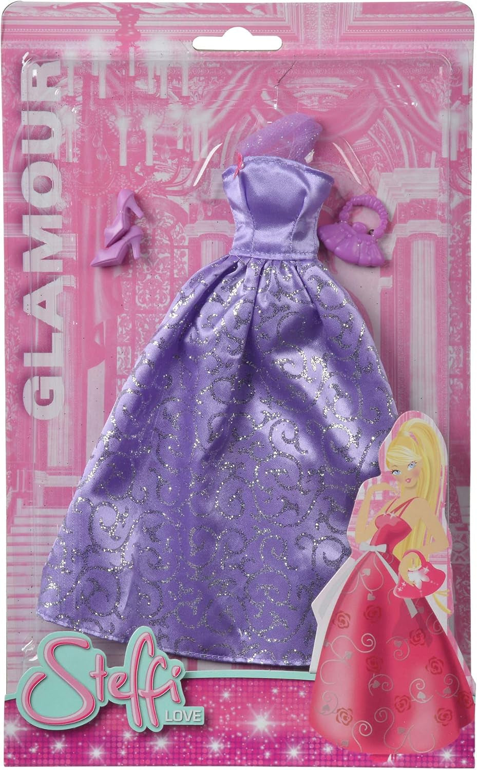 Simba 105723369 - Steffi Love Glamour / Conjunto de ropa para muñeca / 3 artículos surtidos / Solo se incluye un artículo / Vestido de gala para todas las muñecas de 29 cm / Muñeca no incluida
