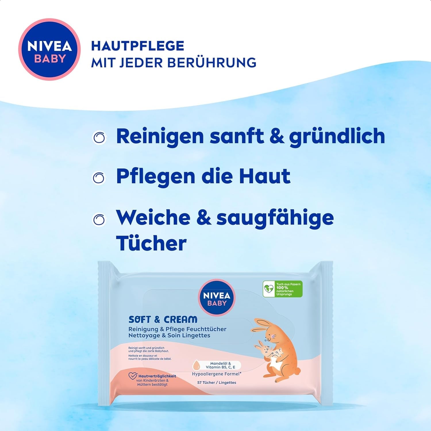 NIVEA Baby Aqua toallitas húmedas 4x57 piezas