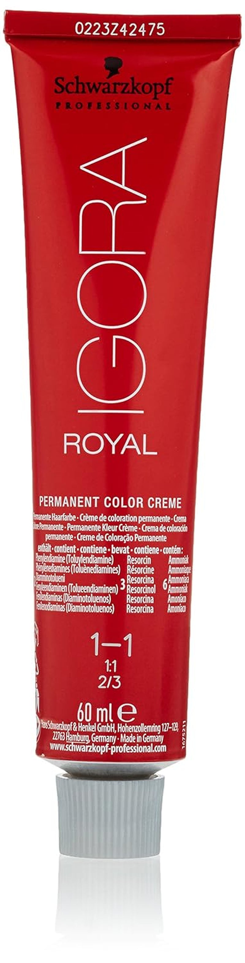 Schwarzkopf IGORA Royal Premium Hair Color 1-1 azul-negro, 1 paquete (1 x 60 g) Tinte para el cabello Naty Shop Título predeterminado