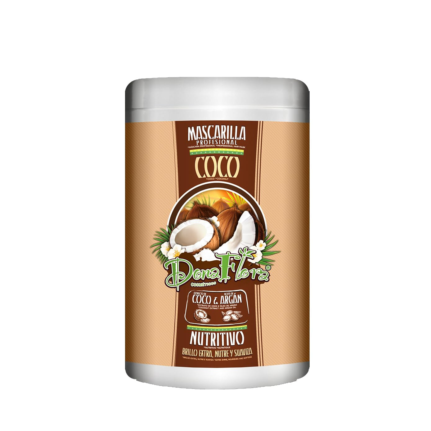 - Mascarilla capilar nutritiva de coco y argán 1000ml - Cuidado profundo para cabello seco y dañado - Reparadora, hidratante y alisante - Mascarilla Capilar sin sulfatos Naty Shop Título predeterminado
