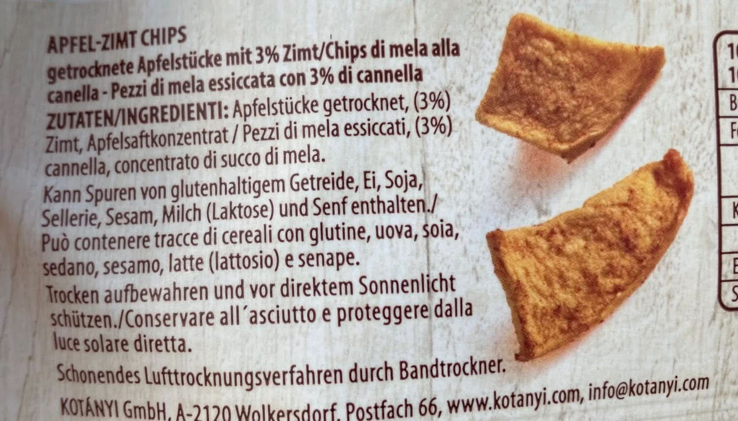 Kotanyi Trozos de Manzana Seca con Canela, 100% Natural, 9 x 40 gramos Productos Deshidratados Naty Shop