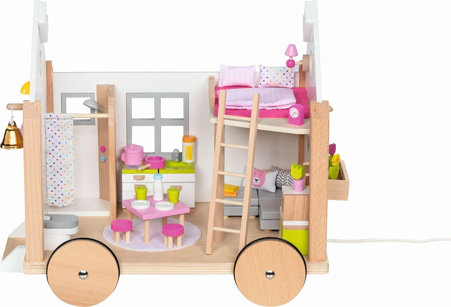 Goki 51477 - Casa Pequeña Hygge de Madera y Textil para Mini Muñecas, Casa de Muñecas Móvil Estilo Escandinavo, 38Cm X 27Cm X 33Cm, Set de 40, Edad 3+ Casas de Muñecas Naty Shop Default Title