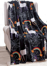Elegant Comfort Manta Ligera con Tema de Halloween, Suave, Acogedora y Felpa, Perfecta para Relajarse en Esta Temporada espeluznante, 127 x 152,4 cm, Camas y Fundas con Calavera y Huesos Elegant Comfort Unicorn Black 50 X 60