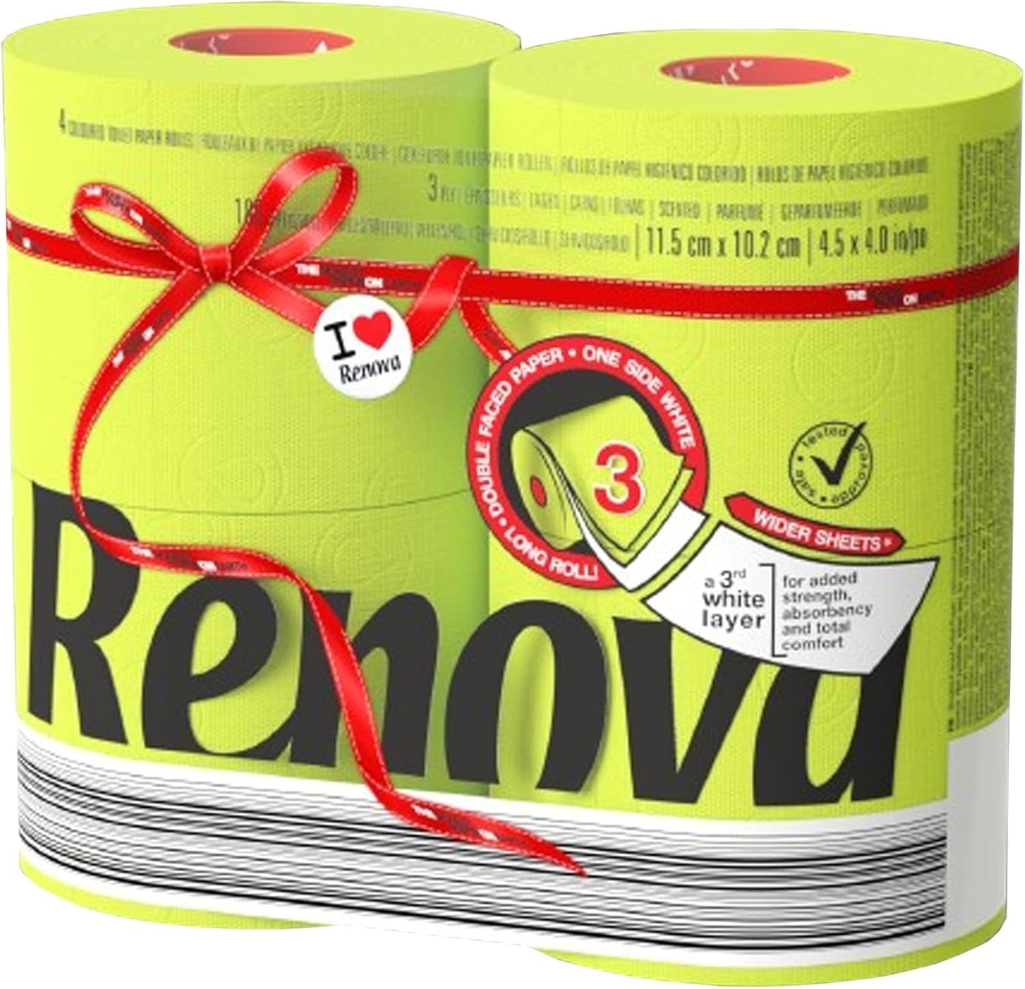 Papel higiénico Renova, verde, 4 rollos