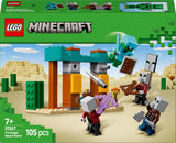 LEGO Minecraft The Illager Desert Patrol Videojuego para niños, mini juguete de puesto avanzado y tres minifiguras que incluyen saqueador, sirviente y caballero cactus 21267 Juegos de construcción Besuche den LEGO-Store