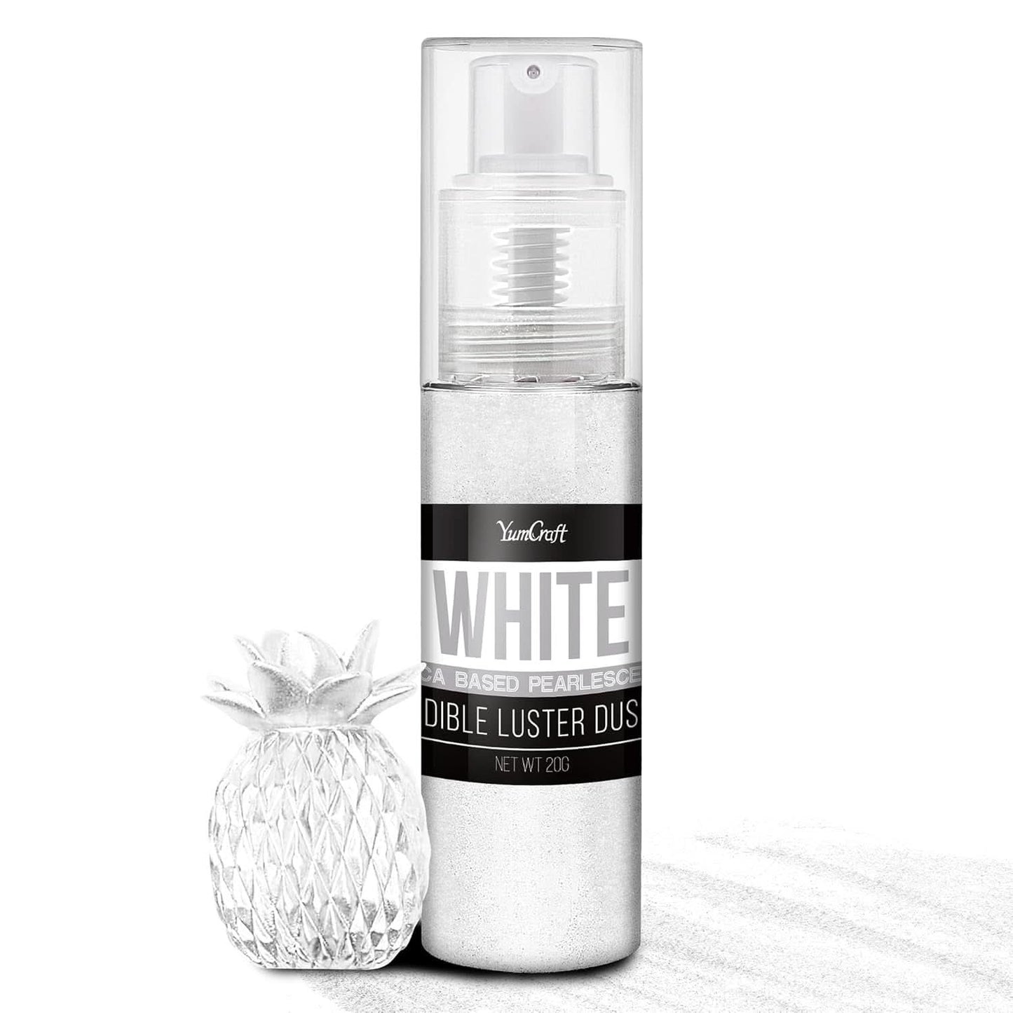 Spray de purpurina comestible, 20 gramos Naty Shop Blanco