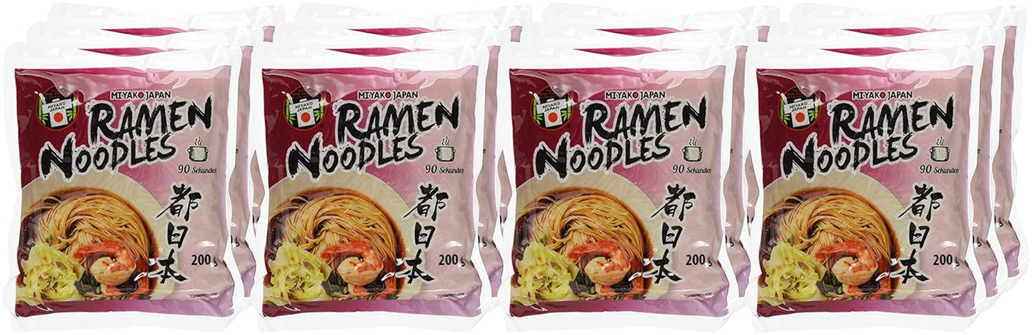 Fideos ramen estilo japonés Miyako, paquete de 12 (12 x 200 g)