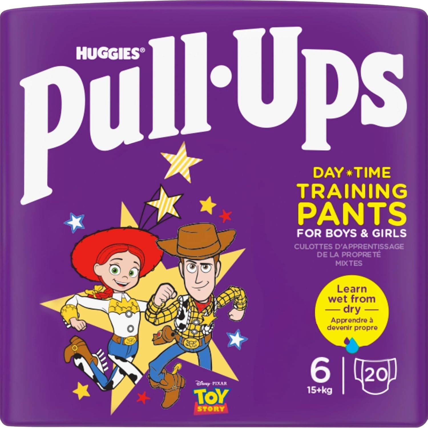 Huggies Pañales Pull-Up Trainer Day para niños - 2-4 años Tamaño 6-7 Pañales Pull-Up (40 pantalones) - Pantalones de entrenamiento para ir al baño para un fácil entrenamiento para ir al baño - Aprende de húmedo a seco