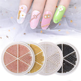 GZMAYUEN Nail Art Perlen Micro Caviar para uñas, 0,3-3 mm Goldene Silber Mini Caviar Strasssteine, Weiß Beige Mini Nägel Perlen Mikroperlen Dekor para uñas