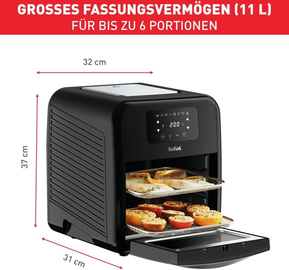 Tefal Easy Fry Oven & Grill Freidora de aire caliente 9 en 1, 11 L Para 6 raciones, 7 accesorios, 8 programas, recetas online Electrodomésticos Naty Shop