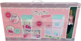 City Life - Villetta con 3 habitaciones y accesorios Tamaño Playset montado 61 X 40 X 78 Cm Casas de Muñecas Naty Shop