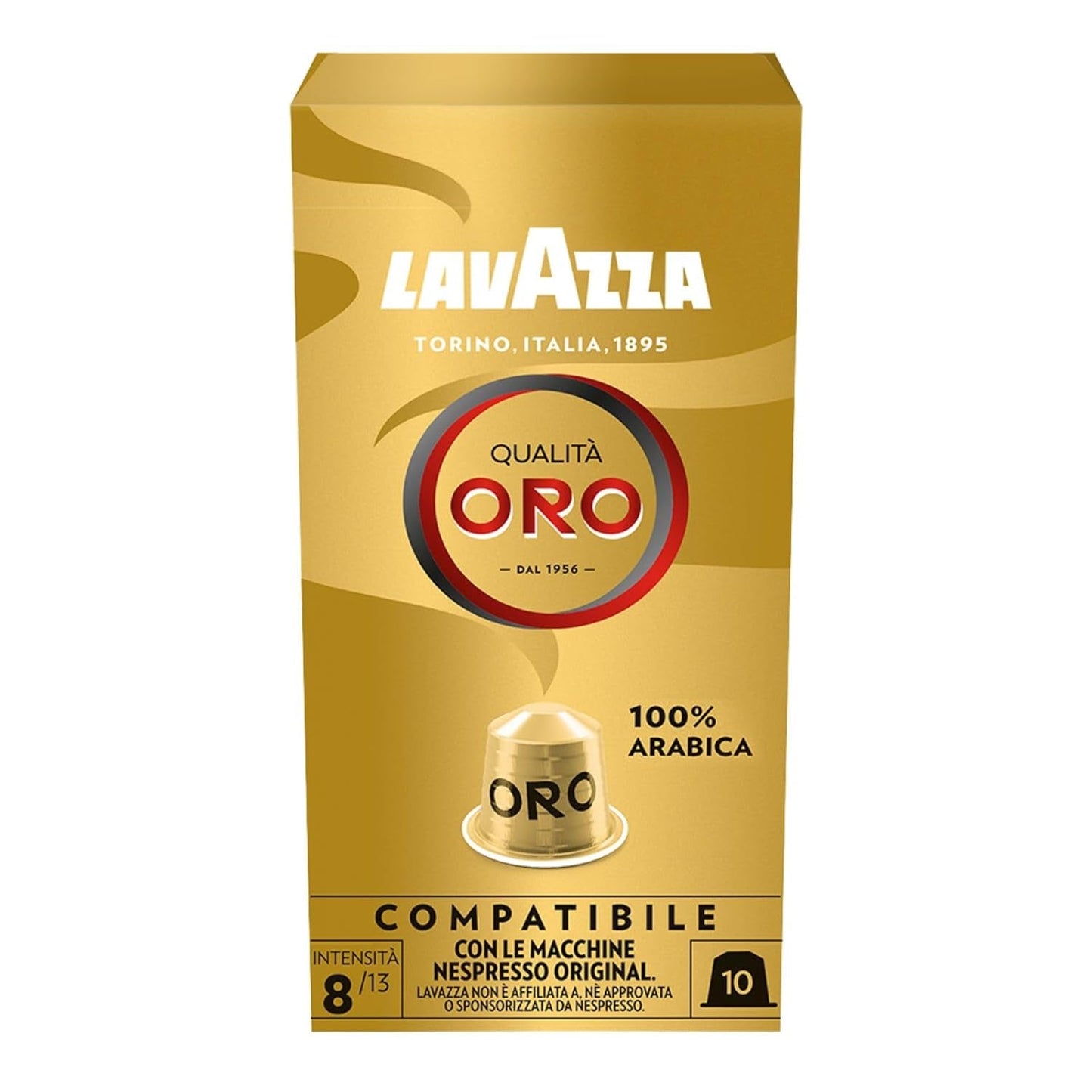 Lavazza Qualità Oro, Arábica-Bohnen con sabor afrutado-floral, 10 cápsulas, compatible con Nespresso