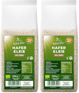 Salvado de avena ecológico Biocentral 1 kg | Paquete ventajoso | Fuente de proteína alta en fibra | Naturalmente vegano | De la agricultura de la UE | Bajo contenido de azúcar