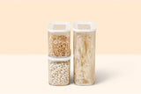 Mepal Juego de 3 Botes de Conservación con Tapa - Contenedor de Alimentos Rectangular - Organizador de Cocina de Plástico - Contenedor de Almacenamiento Hermético - 1x 2000ml y 2x 1000ml - Cajas de Almacenamiento de Alimentos Blancas Naty Shop