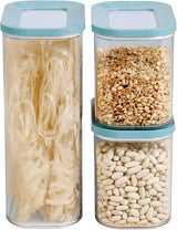 Mepal Juego de 3 Botes de Conservación con Tapa - Recipiente para Alimentos Rectangular - Organizador de Cocina de Plástico - Recipiente Hermético - 1x 2000ml y 2x 1000ml - Cajas de Almacenamiento de Alimentos Blancas Naty Shop Nordic Green Set de 3 Piezas