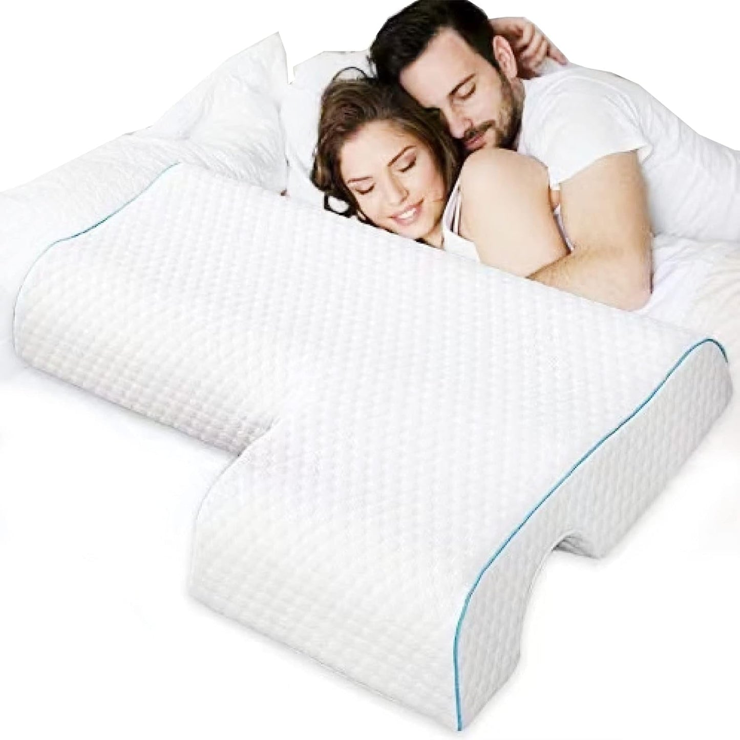 MINGZE Almohada de Espuma viscoelástica Multifuncional Almohada para el Cuello Espuma, Almohada para el Cuello en Forma de U con Lazo, Almohada para Dormir de Rebote Lento Almohada de presión de Rebote, Almohada Seda de Hielo