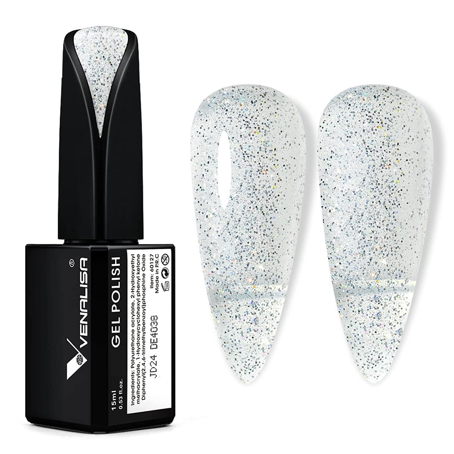 VENALISA Esmalte de uñas UV Coral Orange 15ml Esmalte de uñas en gel para lámpara de uñas UV Modelos de esmalte de uñas en gel de color naranja coral transparente para diseño de uñas DIY