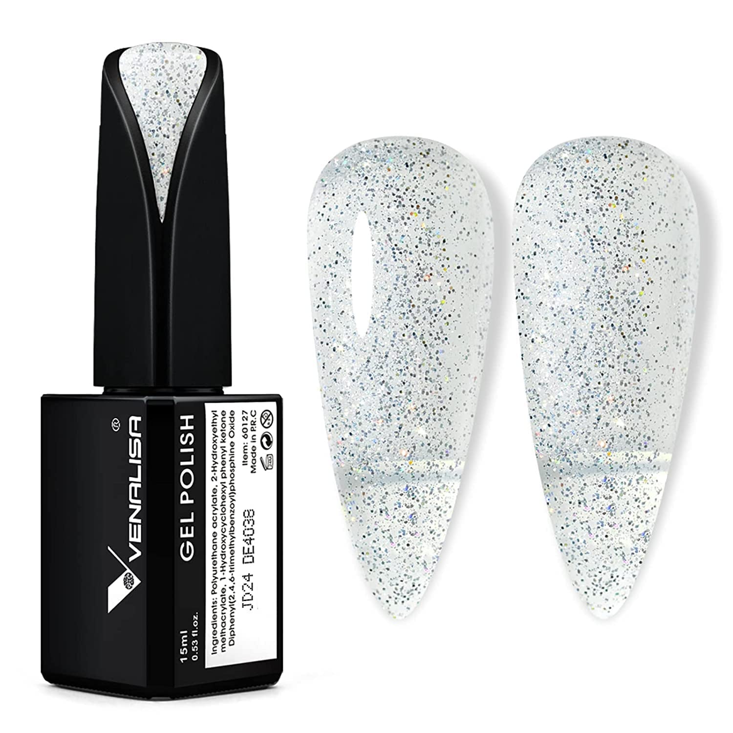 VENALISA Esmalte de uñas UV Coral Orange 15ml Esmalte de uñas en gel para lámpara de uñas UV Modelos de esmalte de uñas en gel de color naranja coral transparente para diseño de uñas DIY